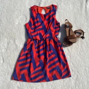 Brick Red Geometric Dress